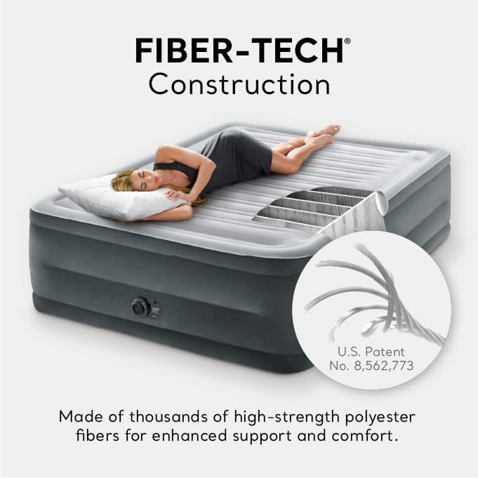 22in Queen Dura-Beam Comfort Plush High-Rise Inflatable Air Mattress