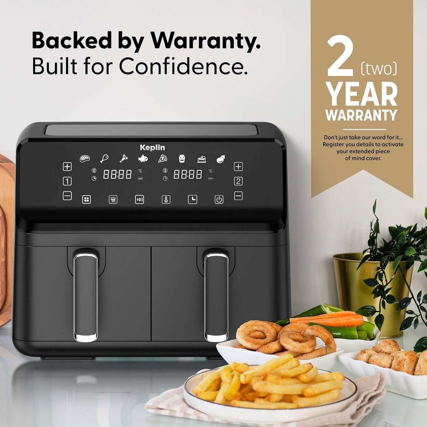 Keplin 9L Dual Zone Air Fryer – 8in1 Cooking Functions
