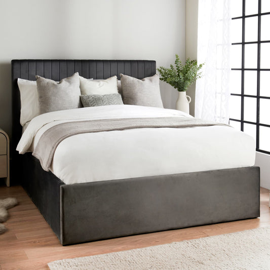 Rowan Grey Ottoman Bed – Double