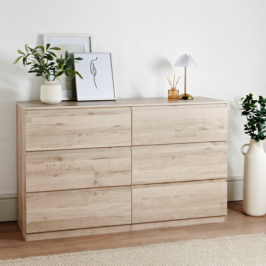 Sienna Pale Oak 6 Drawer Chest