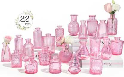 RUCKAE Small Clear Bud Vases Bulk 12 Pack Mini Flower Glass Vases for Centerpiece Table Wedding Decorations Home Decor Party