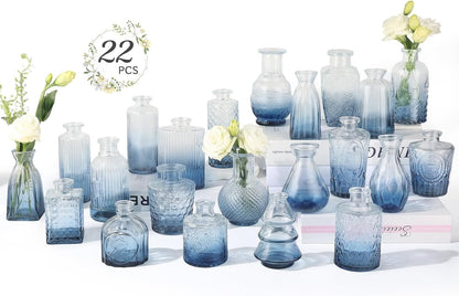 RUCKAE Small Clear Bud Vases Bulk 12 Pack Mini Flower Glass Vases for Centerpiece Table Wedding Decorations Home Decor Party