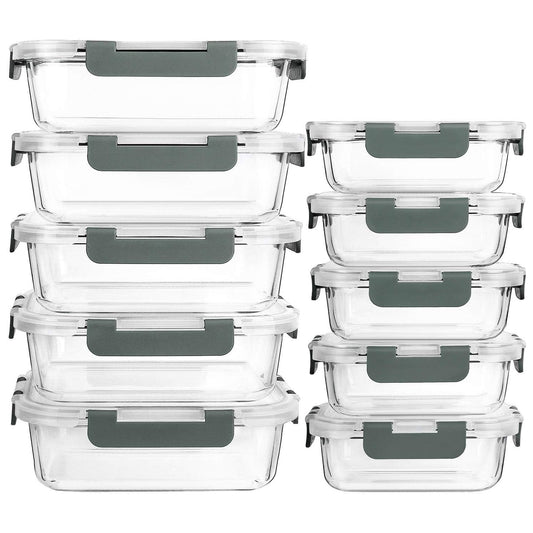 [10-Pack]Glass Meal Prep Containers -MCIRCO Food Storage Containers