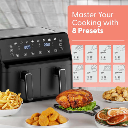 Keplin 9L Dual Zone Air Fryer – 8in1 Cooking Functions