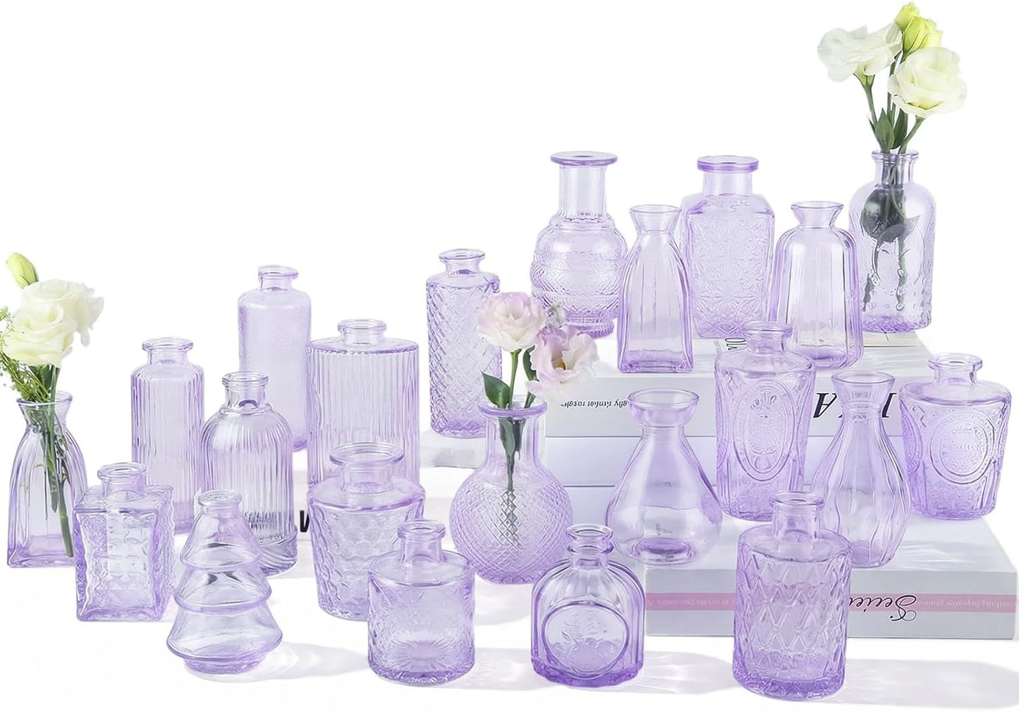 RUCKAE Small Clear Bud Vases Bulk 12 Pack Mini Flower Glass Vases for Centerpiece Table Wedding Decorations Home Decor Party