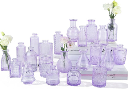 RUCKAE Small Clear Bud Vases Bulk 12 Pack Mini Flower Glass Vases for Centerpiece Table Wedding Decorations Home Decor Party