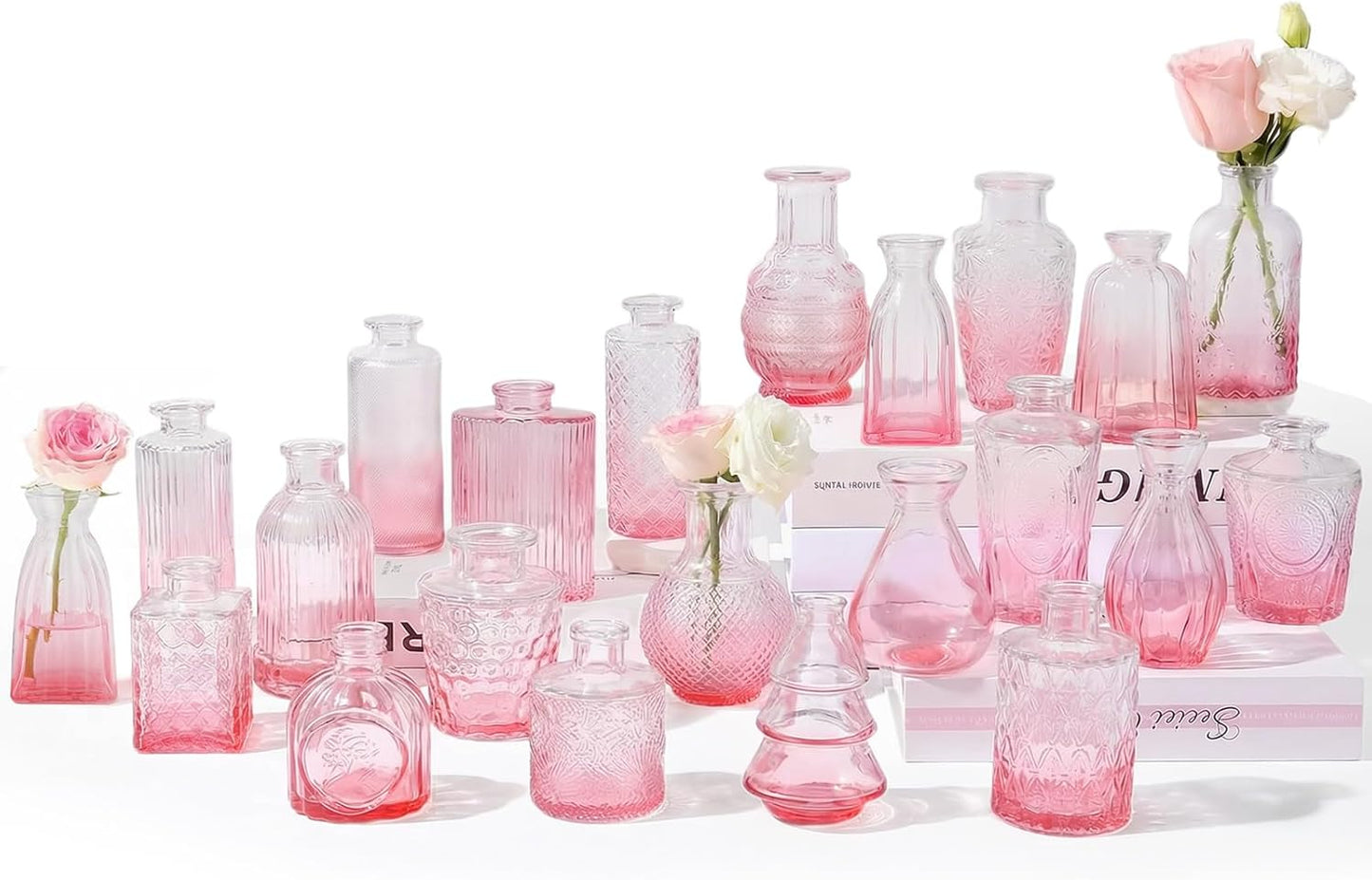 RUCKAE Small Clear Bud Vases Bulk 12 Pack Mini Flower Glass Vases for Centerpiece Table Wedding Decorations Home Decor Party