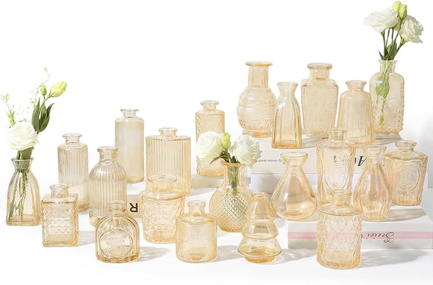 RUCKAE Small Clear Bud Vases Bulk 12 Pack Mini Flower Glass Vases for Centerpiece Table Wedding Decorations Home Decor Party