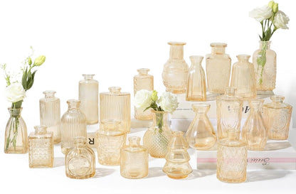 RUCKAE Small Clear Bud Vases Bulk 12 Pack Mini Flower Glass Vases for Centerpiece Table Wedding Decorations Home Decor Party
