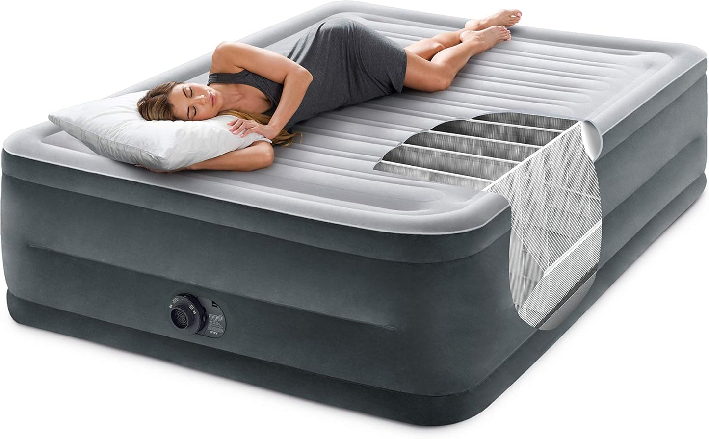 22in Queen Dura-Beam Comfort Plush High-Rise Inflatable Air Mattress