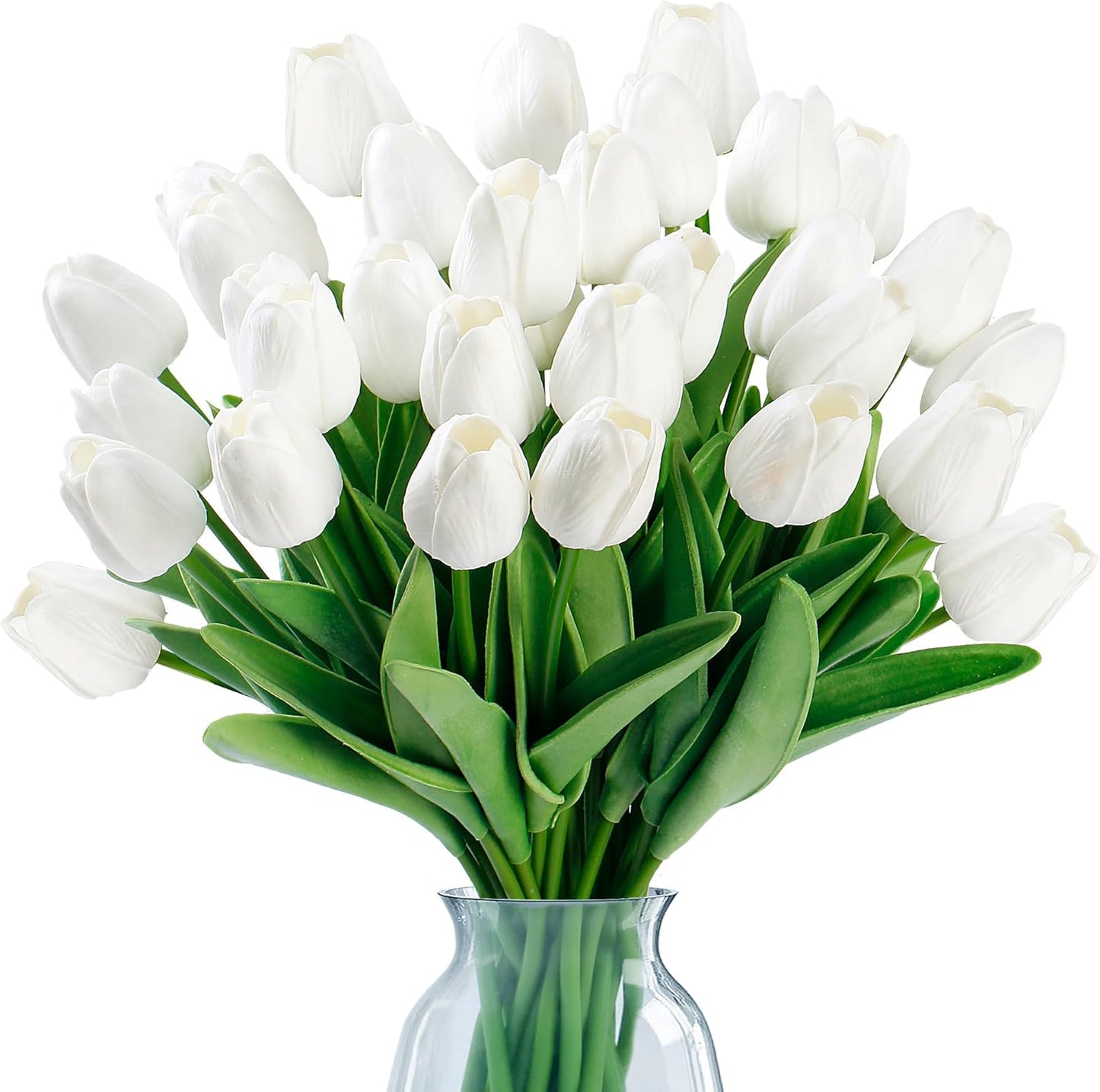 Sggvecsy 15 Pcs Fake Tulips Artificial Flowers Real Touch PU Faux Flowers Tulip Stems for Wedding Spring Bouquet Floral Arrangement Party Home Office Decorations for Mother’s Day (Multi Colors)
