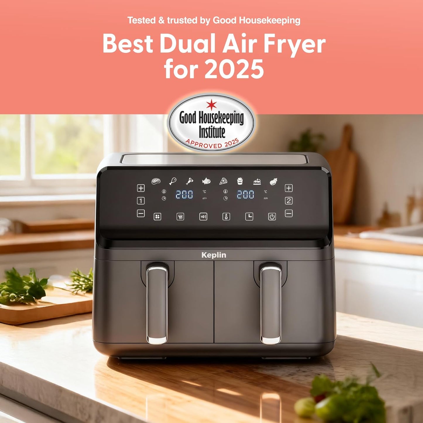 Keplin 9L Dual Zone Air Fryer – 8in1 Cooking Functions