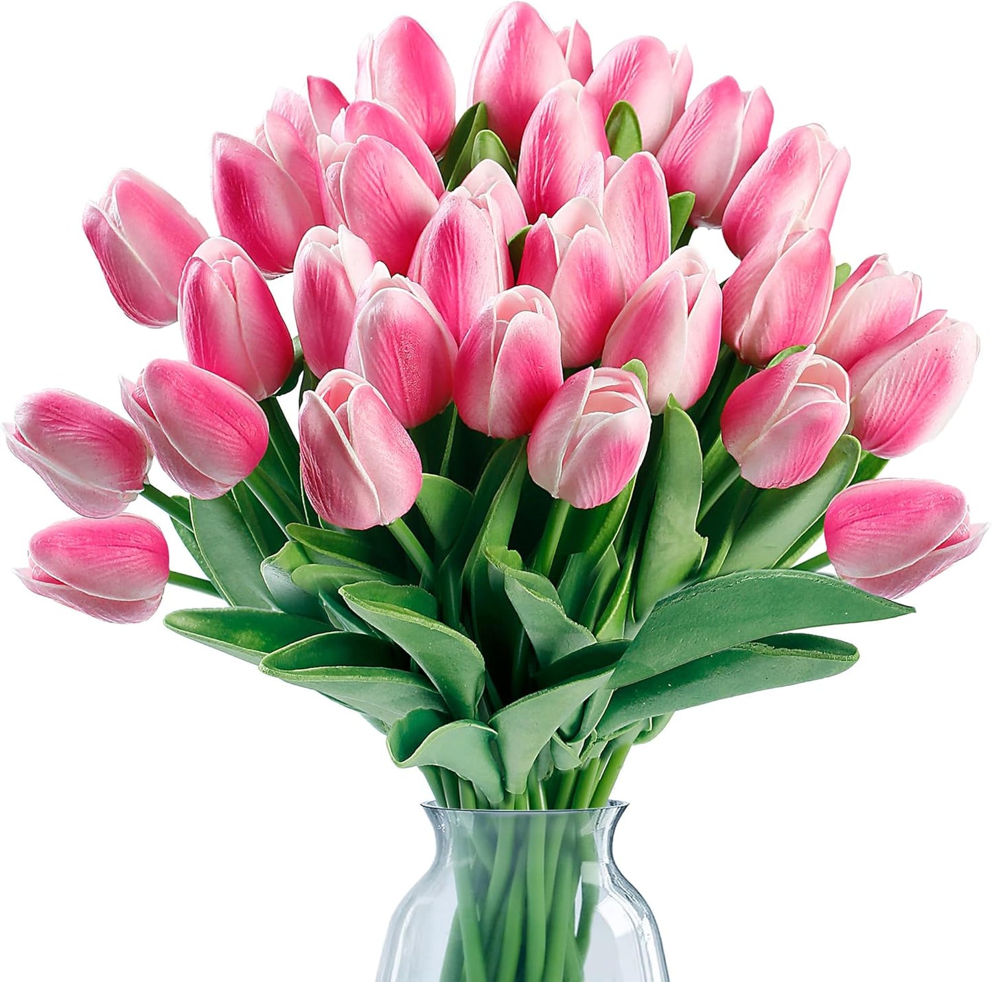 Sggvecsy 15 Pcs Fake Tulips Artificial Flowers Real Touch PU Faux Flowers Tulip Stems for Wedding Spring Bouquet Floral Arrangement Party Home Office Decorations for Mother’s Day (Multi Colors)
