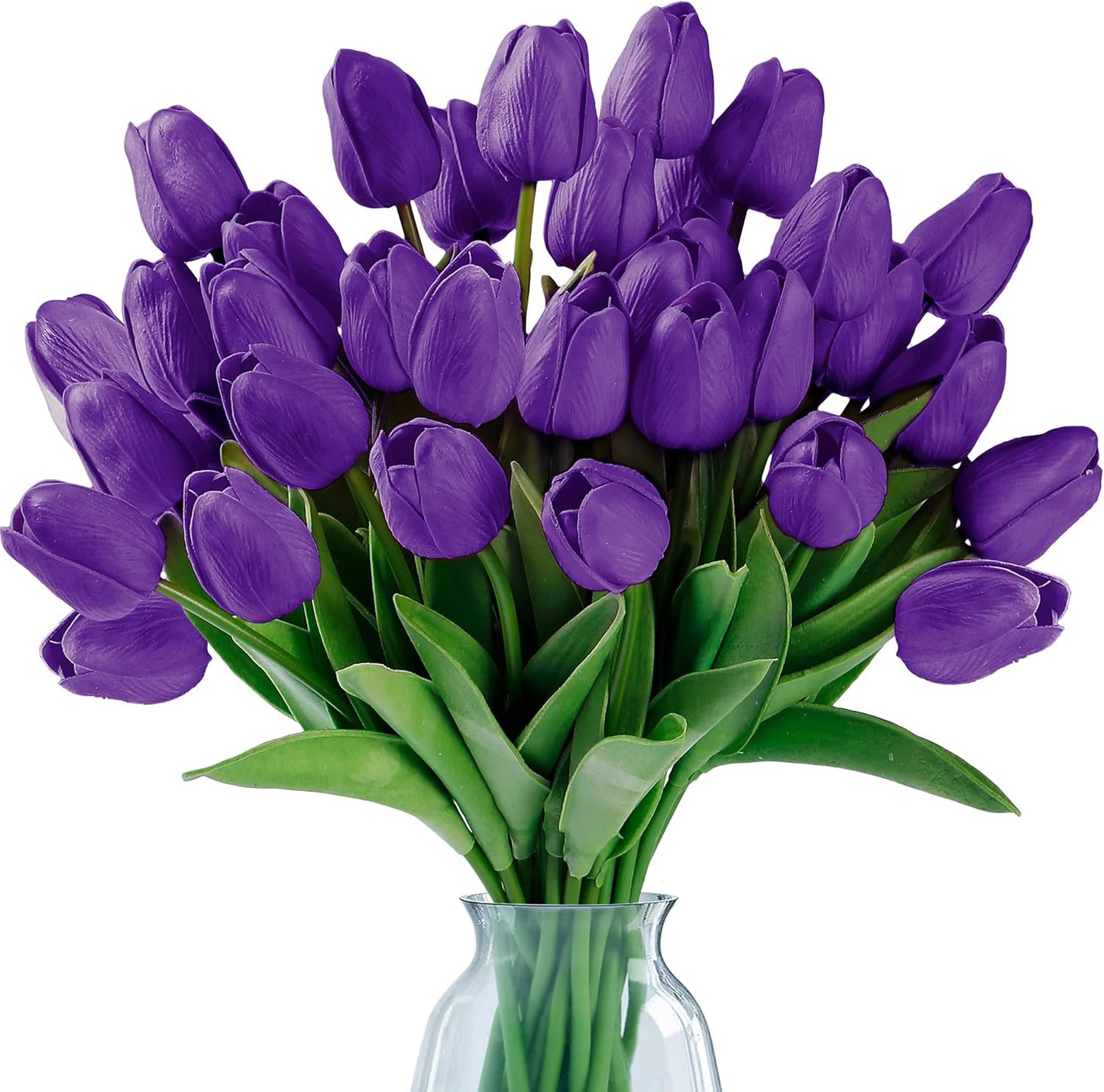 Sggvecsy 15 Pcs Fake Tulips Artificial Flowers Real Touch PU Faux Flowers Tulip Stems for Wedding Spring Bouquet Floral Arrangement Party Home Office Decorations for Mother’s Day (Multi Colors)