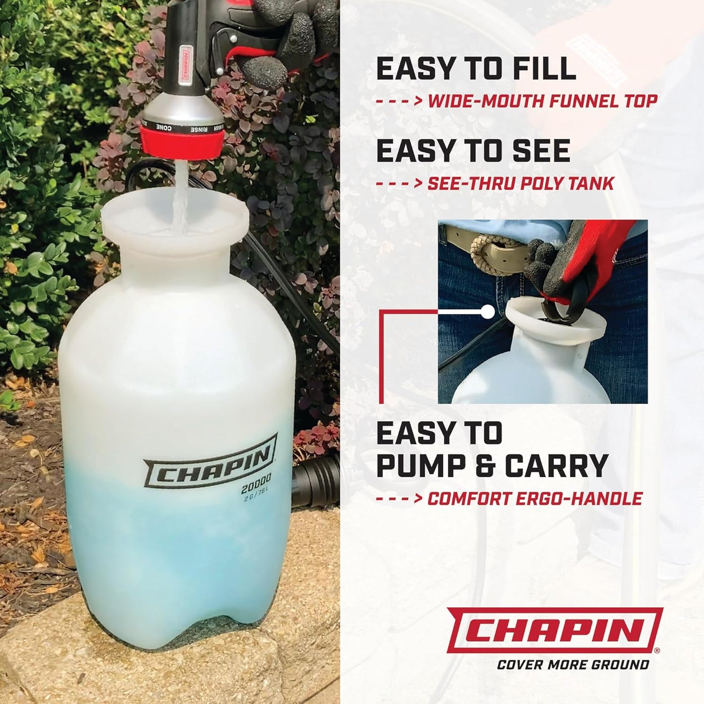 Chapin 20004 Pump Sprayer, 1-Gallon SureSpray Translucent Tank