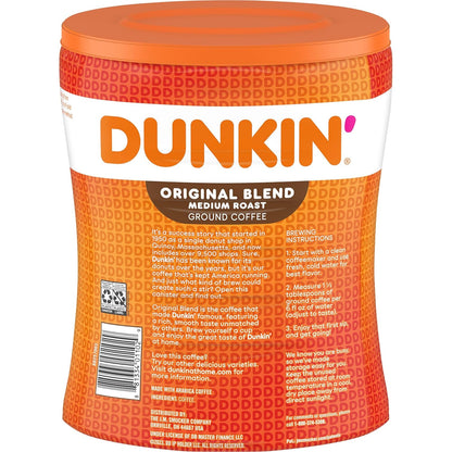 Dunkin’ Original Blend Medium Roast Ground Coffee, 30 Ounce