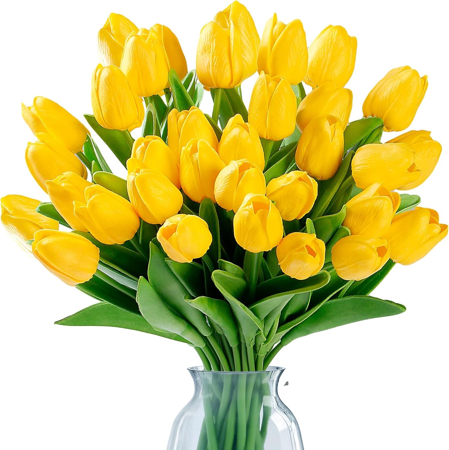 Sggvecsy 15 Pcs Fake Tulips Artificial Flowers Real Touch PU Faux Flowers Tulip Stems for Wedding Spring Bouquet Floral Arrangement Party Home Office Decorations for Mother’s Day (Multi Colors)