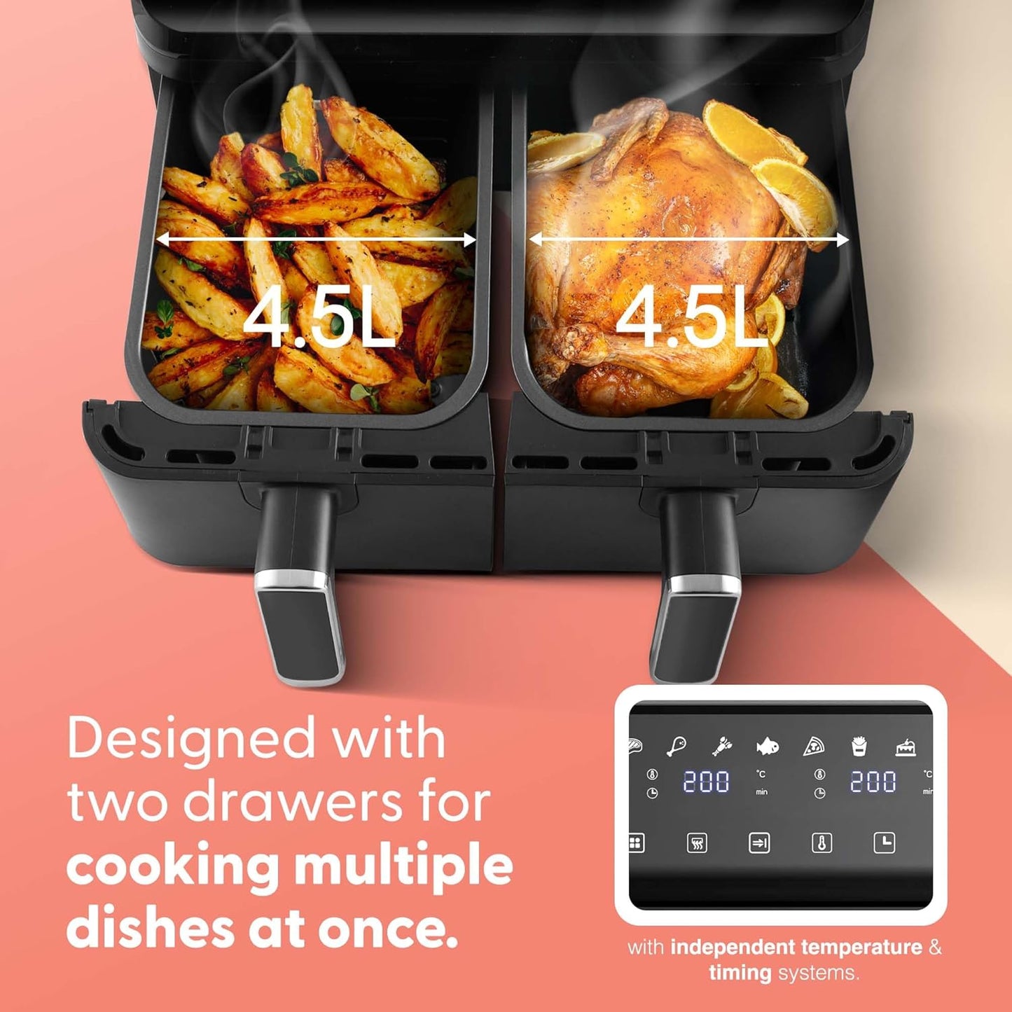 Keplin 9L Dual Zone Air Fryer – 8in1 Cooking Functions