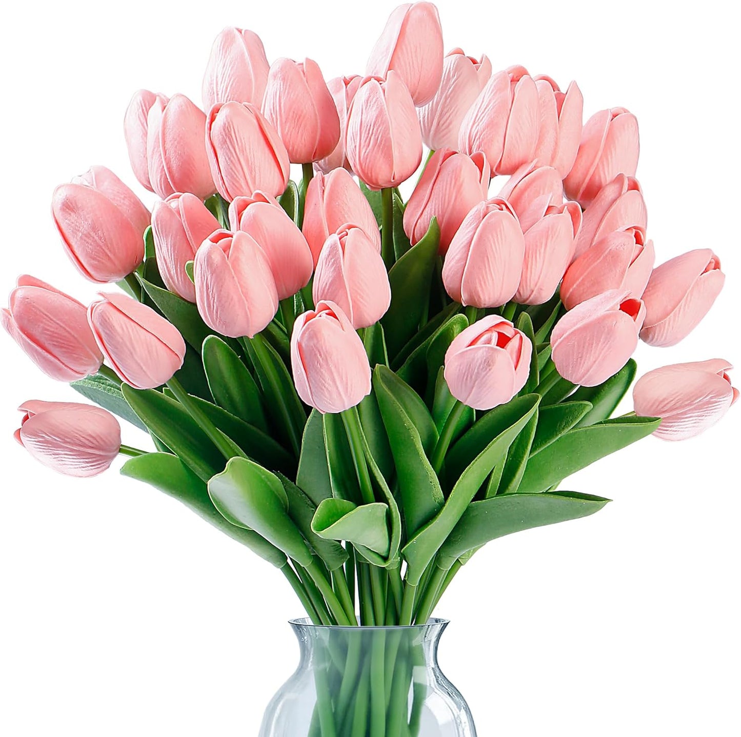 Sggvecsy 15 Pcs Fake Tulips Artificial Flowers Real Touch PU Faux Flowers Tulip Stems for Wedding Spring Bouquet Floral Arrangement Party Home Office Decorations for Mother’s Day (Multi Colors)