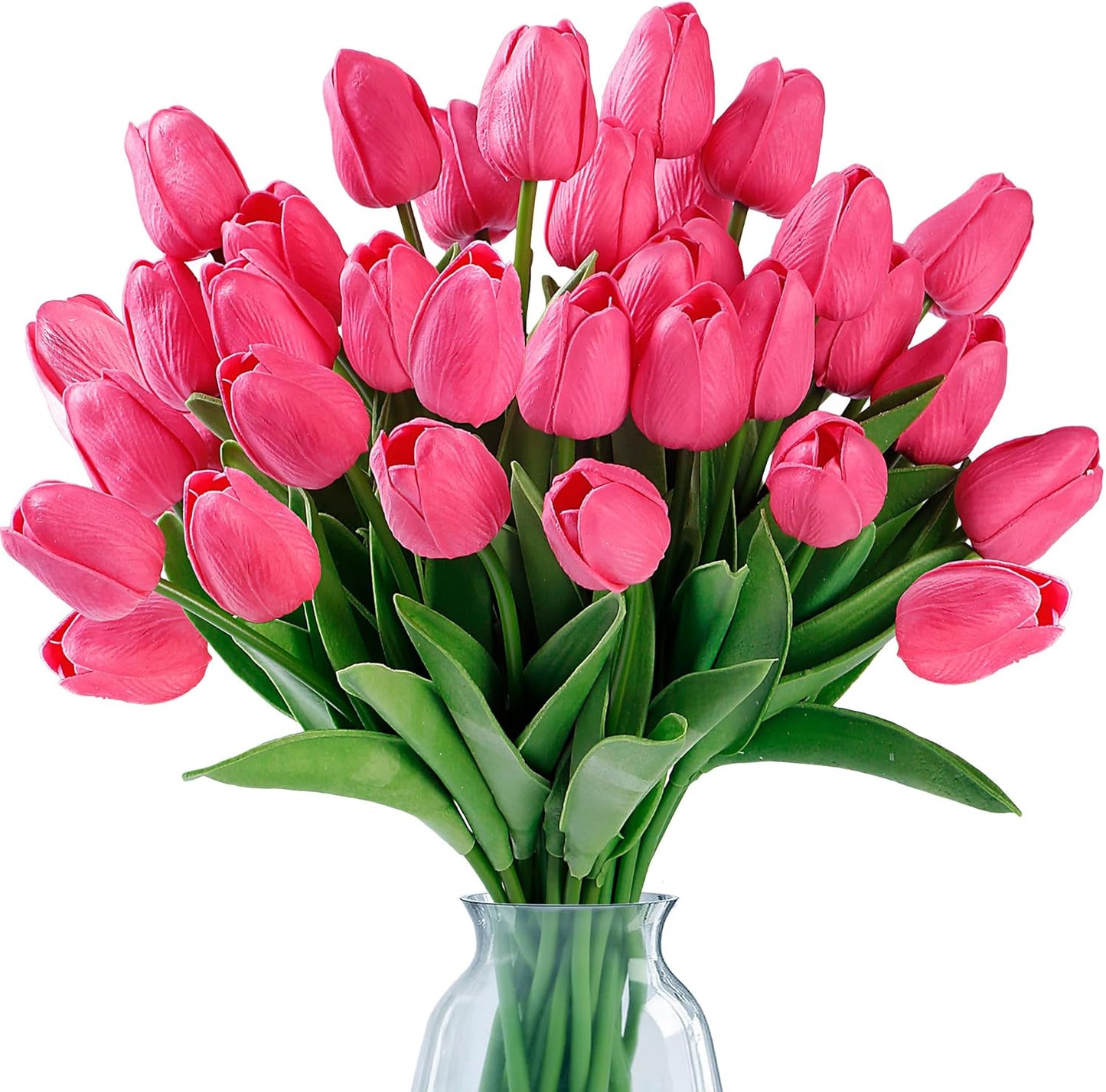 Sggvecsy 15 Pcs Fake Tulips Artificial Flowers Real Touch PU Faux Flowers Tulip Stems for Wedding Spring Bouquet Floral Arrangement Party Home Office Decorations for Mother’s Day (Multi Colors)